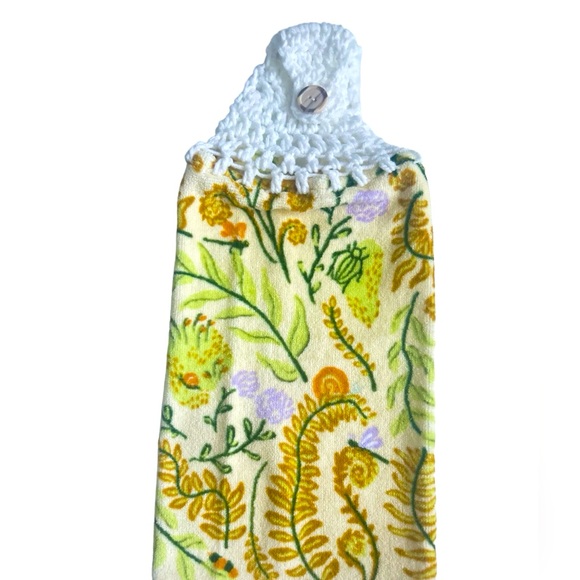 Hand Crafted Colorful Dragonflies Floral Hanging Hand Towels Crochet Top - Picture 5 of 12